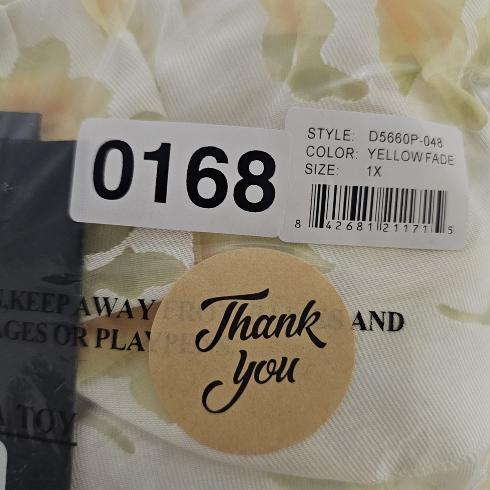 Layered With Love Women's Dress Plus Size 1X Yellow Off-Shoulder Ruffles Hi-Low - Picture 12 of 12